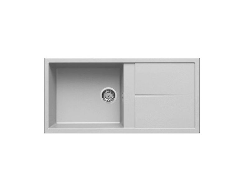 Elleci Unico 480 ALUMINIUM 79 Ένθετος Νεροχύτης Αριστερός από Συνθετικό Γρανίτη Μ100xΠ50cm Aluminium