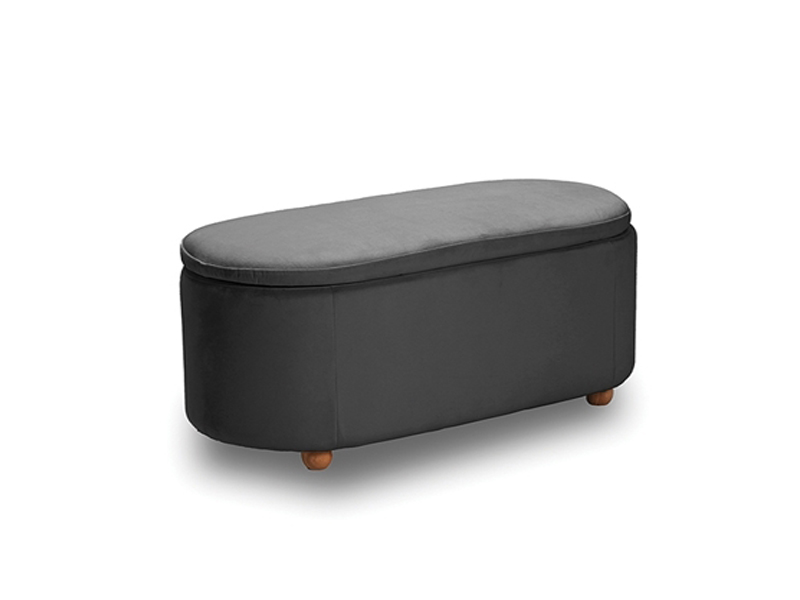 FOSTER ΣΚΑΜΠΟ VELVET GREY ΜΕ ΑΠΟΘ. ΧΩΡΟ 99Χ45X45εκ.