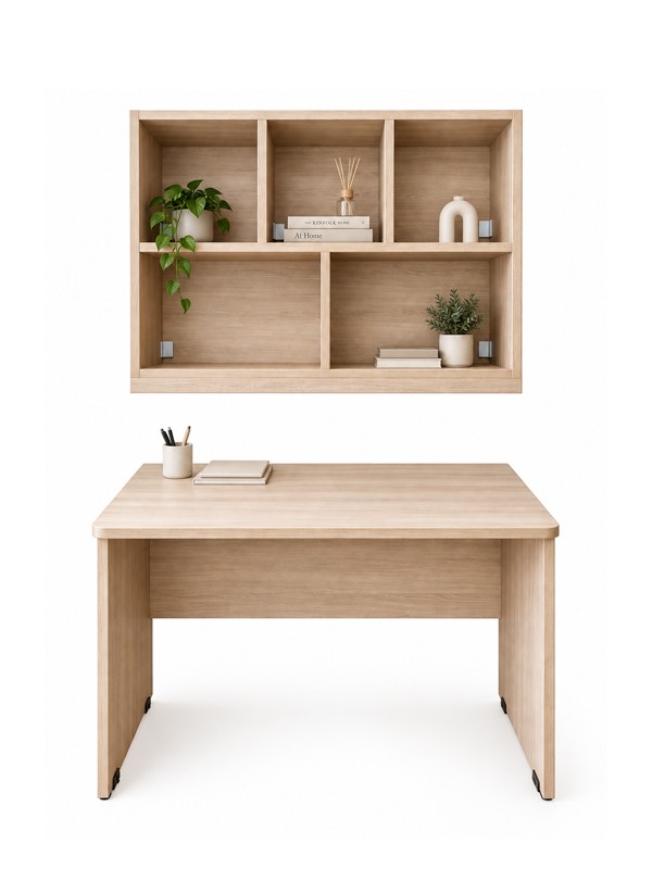 Σετ Γραφείου 120x60x75cm με Επιτοίχια Ραφιέρα 120x30x75cm